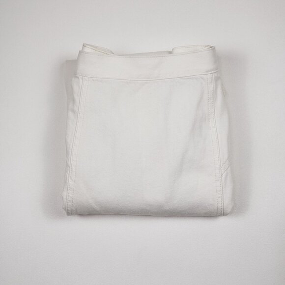 Madewell Fluted Midi Skirt Women’s 25 Tile White Cotton Denim Raw Hem Flared NWT - Picture 15 of 16